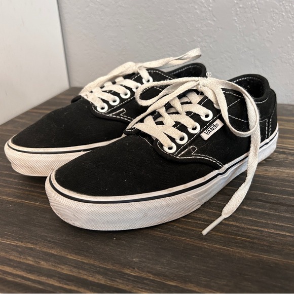 Vans Shoes - Vans Atwood Black & White Shoes Size 5.5 Low Top Skater Classic